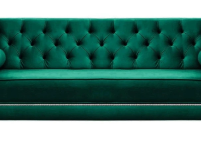 Luxus Grün Chesterfield Samt Dreisitzer Polster Möbel Hotel Wohnzimmer Praxis
